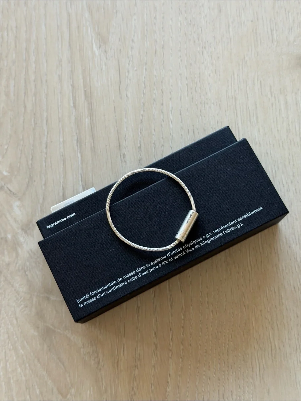 Le Gramme Silver Cable Bracelet w/ Magnetic Clasp & Box